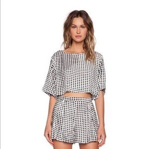 Mink Pink Gingham Crop Top and Short Set